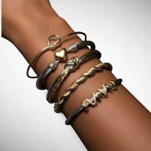 💛🩶 Mixed Metals Bracelet Stack Gold Vibe